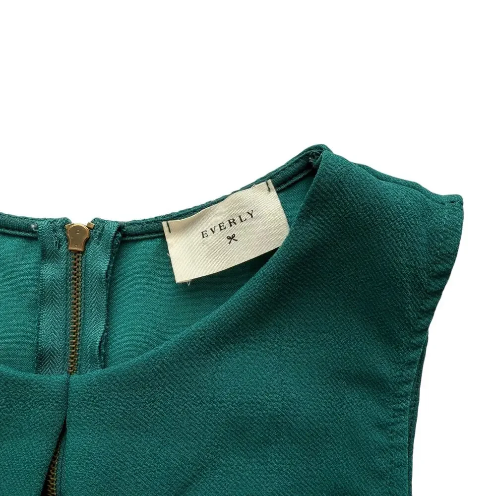 Anthropologie Everly Green Sleeveless Keyhole Cutout Mini Dress Size L - Picture 3 of 4